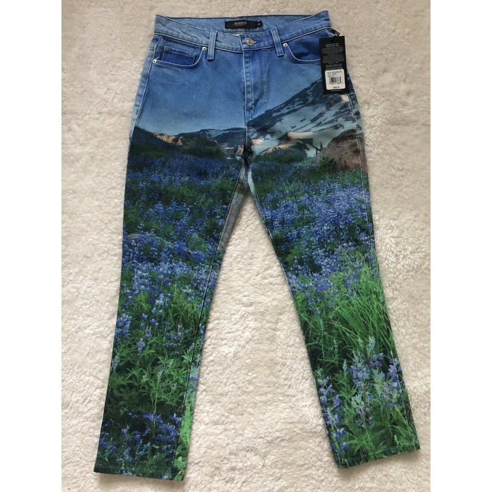 Hudson Jeans Barbara Mountain Blue Flow High-Rise Crop Straight Leg Jean Size 25 - Picture 2 of 12